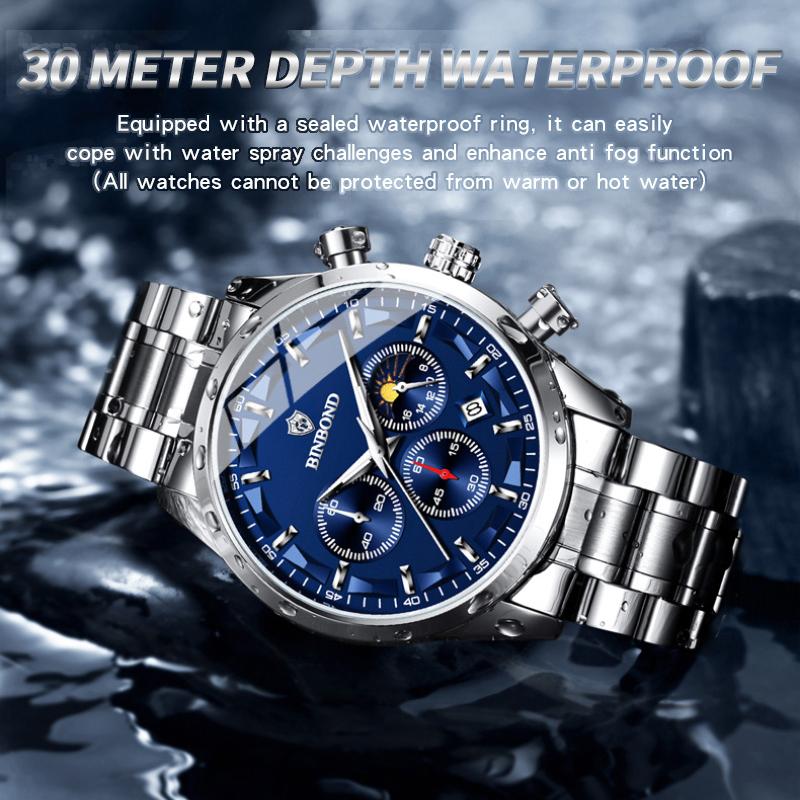 UTHAI Men's Watch Fashion Trend Waterproof Night Light Advanced Multi Functional Sports 42MM Dial Quartz Men's Watch Reloj V0030
