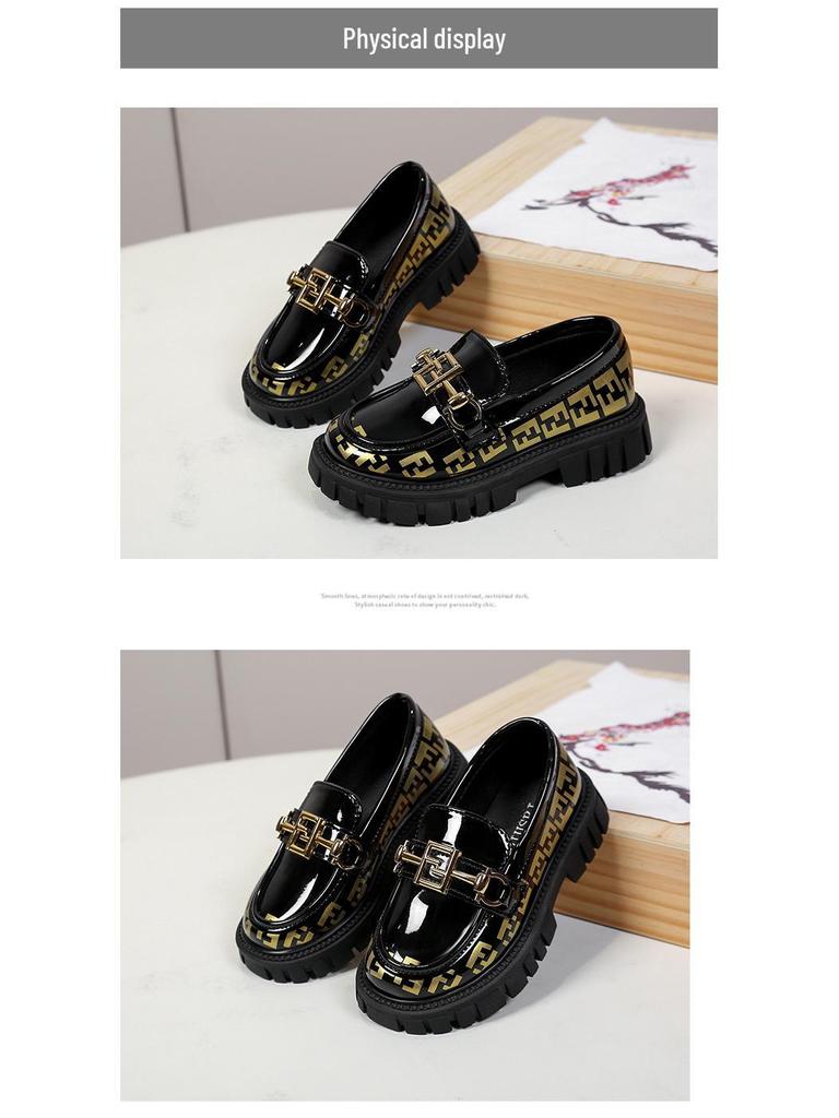 Mädchen Lackleder Slipper - Frühling 2025: Schwarze Slipper Modische Studentenschuhe