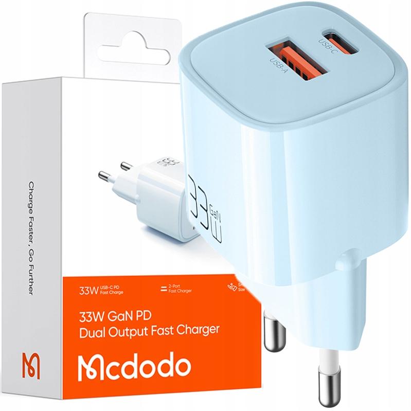Usb/Usb-C Charger, Fast, Nano, Gan 33W Pd, Blue Mcdodo