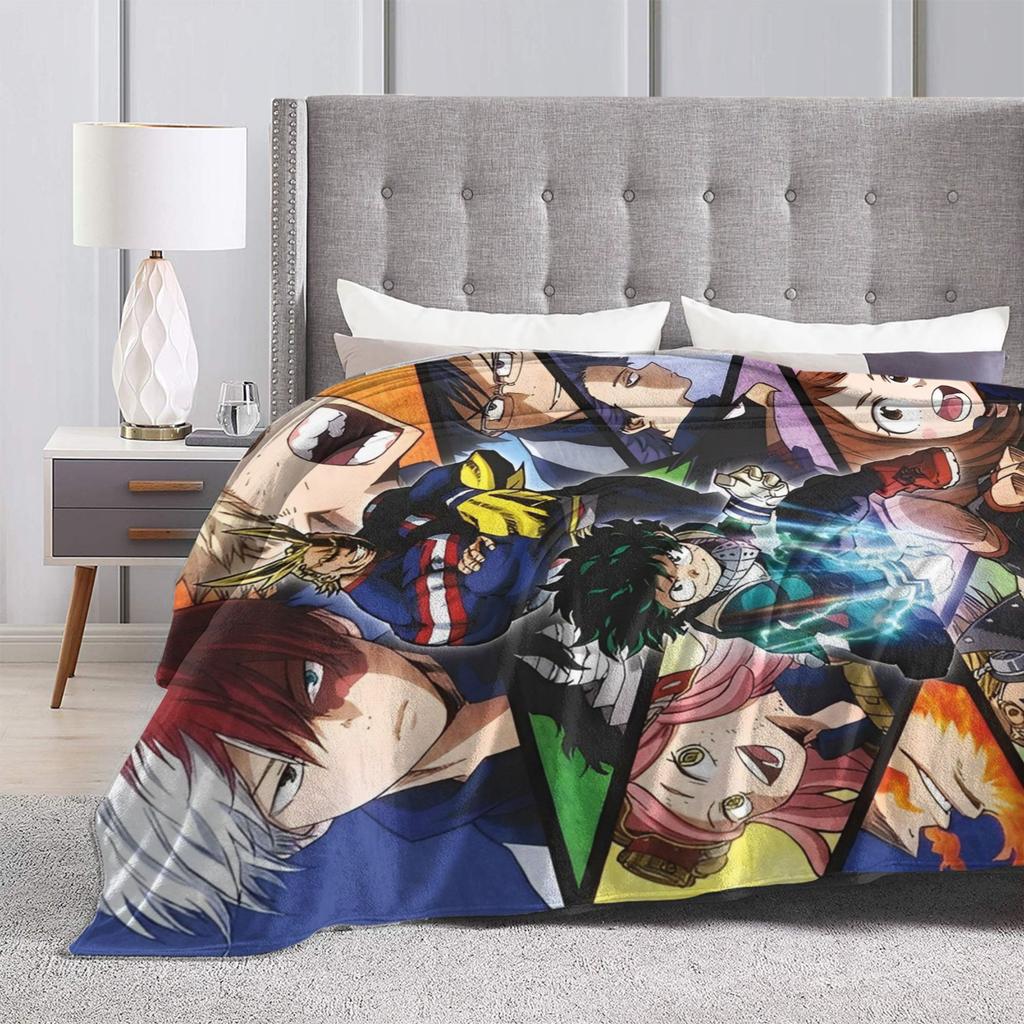 My Hero Academia Blanket Anime Wool Vintage Soft Throw Blankets for Home Autumn/Winter,