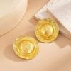 Ingemark Exquisite Trendy Large Round Hat Stud Earrings Vintage Elegant Gold Color Earrings Engagement Birthday Party Jewelry