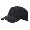 Autumn new denim baseball cap women's rose embroidered soft top cap men's street fashion sun hat tide
