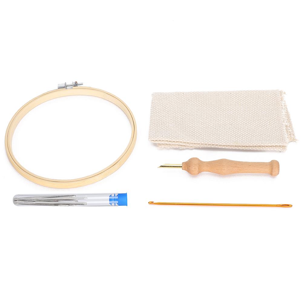 Kit Broderie Punch Needle Cercuri DIY Lână Groasă Tub de Alamă Fir Foarfece Set de Unelte