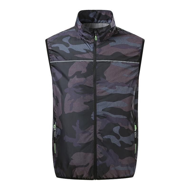 Men's Summer Cooling Vest with Fan and Reflective Strips for Construction Sites