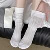 Ballet-style White Sock Children's Mid-calf Socks, Summer Lightweight Model, Solid Color, Boneless Mesh Cotton Socks, Long Socks, Summer Pile-up Socks
