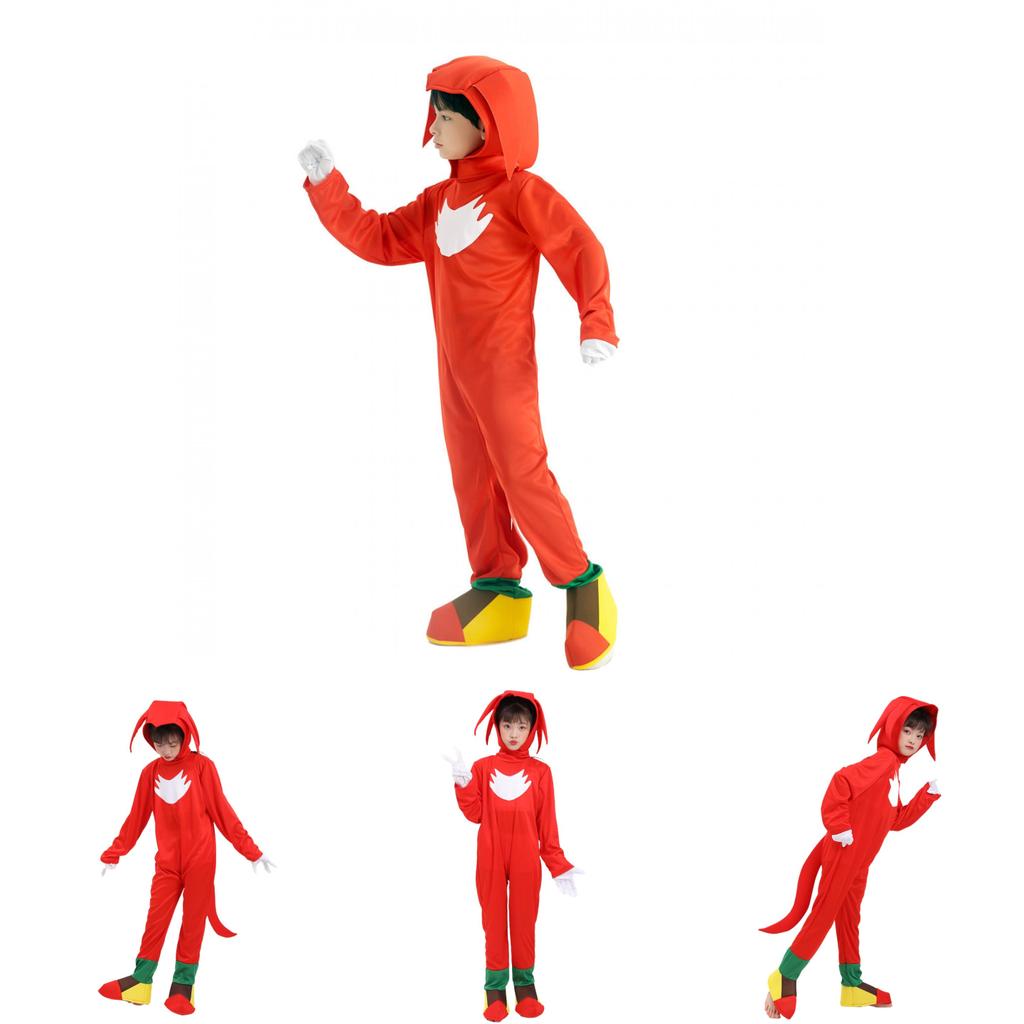 Kinder Sonic The Hedgehog Roter Knuckles Cosplay Kostüm Jumpsuit Für Unisex