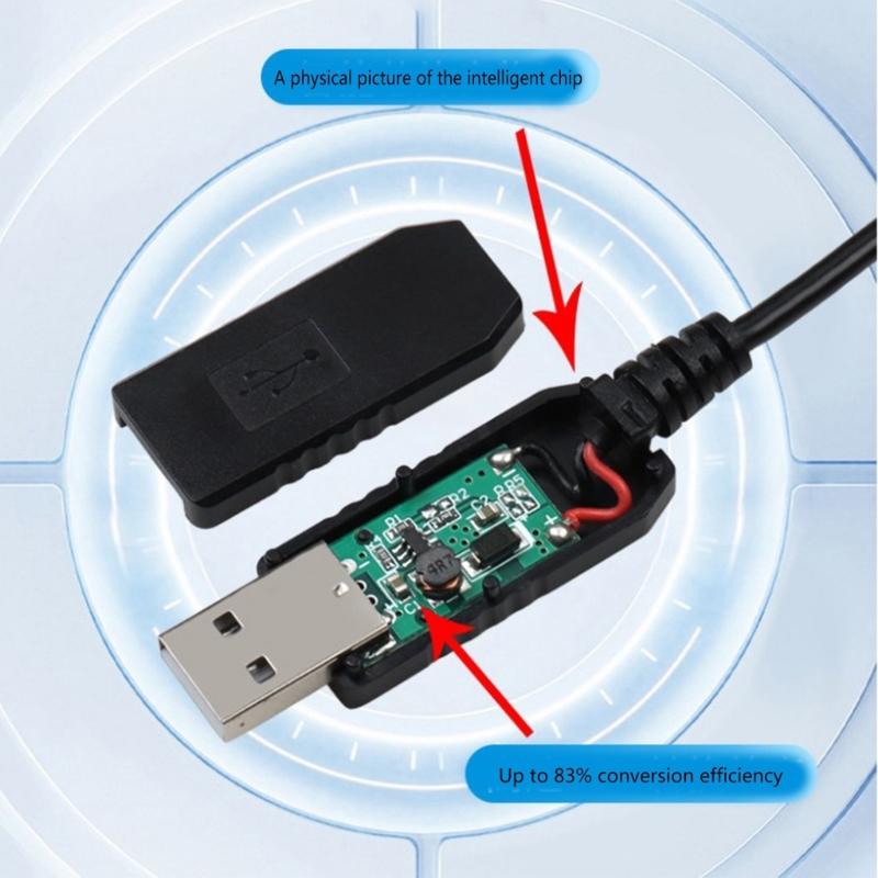 Universal 5V USB To 9V DC3.5x1.35mm Charging Cord Compatible for Home Electronics and Gadgets Boost Power Cable