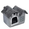 Double Roof Indoor Dog House Removable Cushion Washable Cover Cave Dog House for Small Dogs