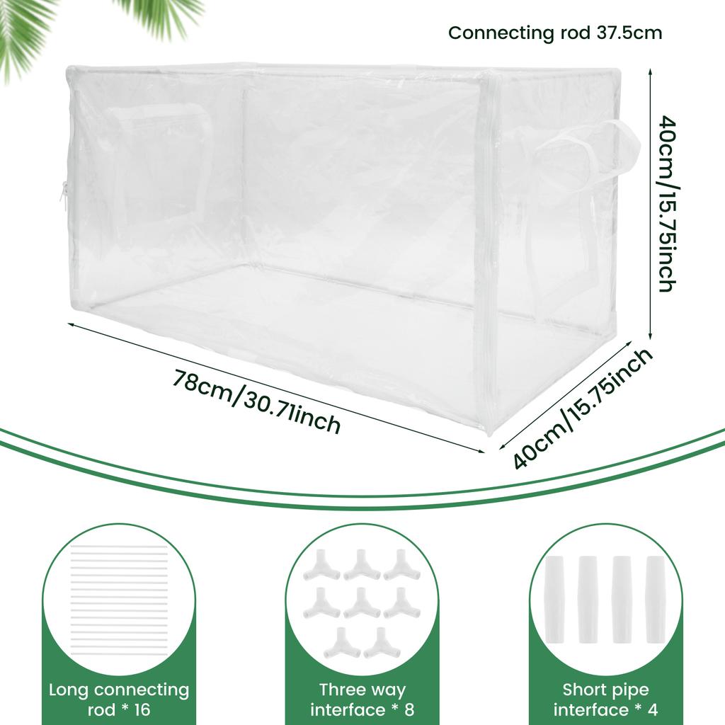 Průhledný Mini Skleník Stan PVC Přenosný Skládací Malý Zahradní Stan pro Rostliny pro Vnitřní Venkovní Pěstování Ochranný Kryt NOVÝ