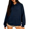 Women's Button-Up Collar Tops Cotton Women's Casual Fashion Long Sleeve With Pocketed Pullover Top Blouse