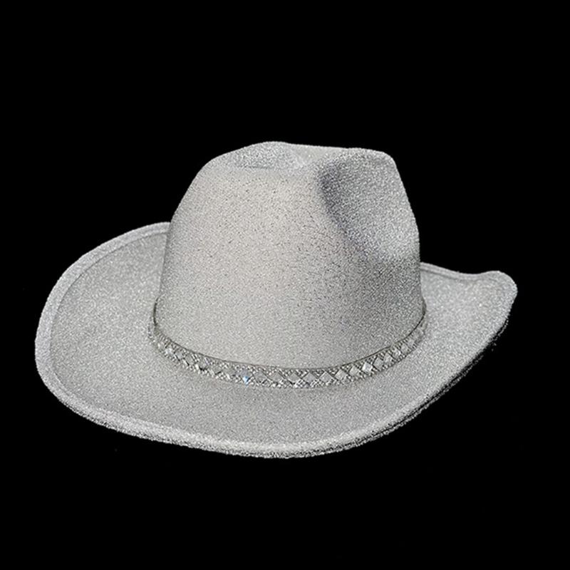 Glitter Cowboy Hat Fedora Cowgirl Hat Bachelorette Party Hat For Bridal Party Western Cowboy Hat Bachelorette Party Prop