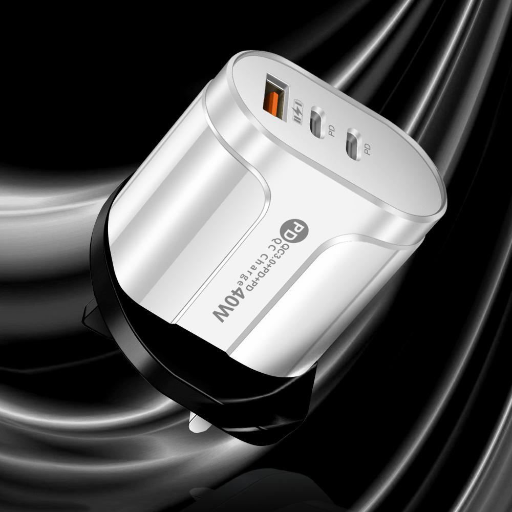 Universelles Netzteil-Ladegerät: Kompatibel mit US-, EU-, UK-, AU-Spezifikationen, verfügt über 1 USB + 2 PD-Anschlüsse