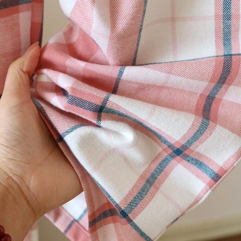 2025 Japanese New Spring and Autumn Couple Checkered Pants Pure Cotton Velvet and Women's Casual Sleepers Home Pants