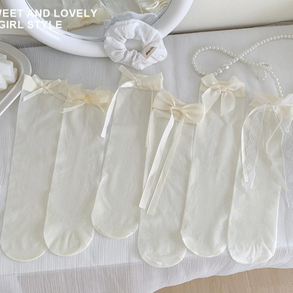 Lolita Silk Stockings Y2K Middle Tube Socks New Hosiery Spring Summer