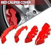 4ks Univerzální 3D Styl Červená Přední + Zadní Příslušenství Kryt třmenu kotoučové brzdy do auta