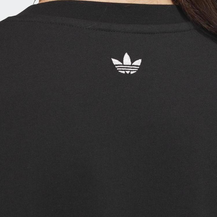 Adidas Originale Bequemes Weiches Lässiges Vielseitiges Kurzarm Atmungsaktives Überschnitt-T-Shirt Damen Tops Schwarz KB8959