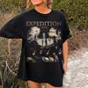 Sommer Damen Vintage Clair Obscur Expedition 33 T-Shirt Baumwolle und Atmungsaktiv Kurzarm Streetwear Oversized Locker Lässig