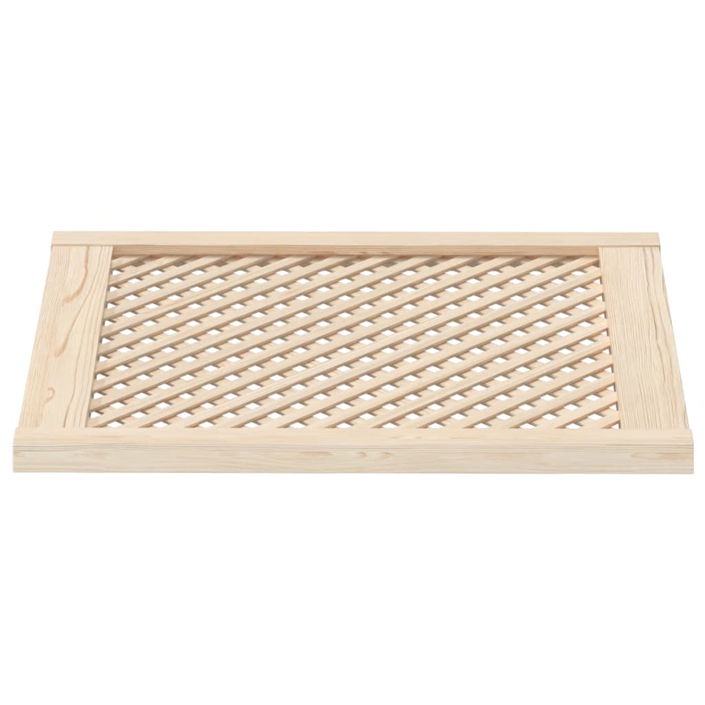 Cabinet Doors 2 Pcs Grid Design 59.5 X 69 Cm Solid Pine Wood