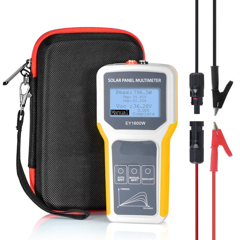 Solar Panel MPPT Tester 1600W, Portable Photovoltaic Multimeter Tracking Max Power Point Watt Volt Current, Open Circuit Voltage
