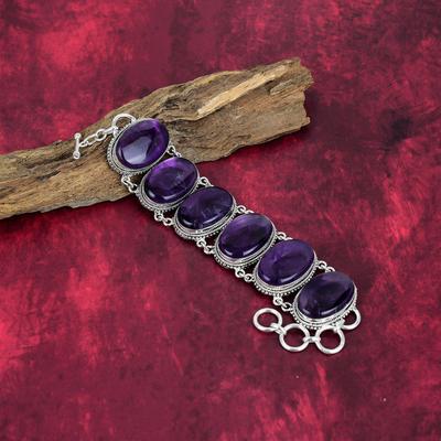 Amethyst Bracelet Gemstone Jewelry, 925 Solid Sterling Silver Bracelet, Gift For Women Handmade Bracelet