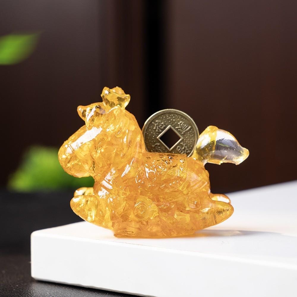 Resin Animal Decor With Natural Crystal Chips For Home Office Gift