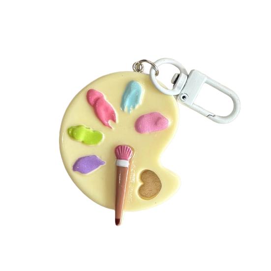Keychain Pendant Artist Palette Brush Design Keychain Pendant with Metal Lobster Buckles Bags Keys Backpacks Keyring