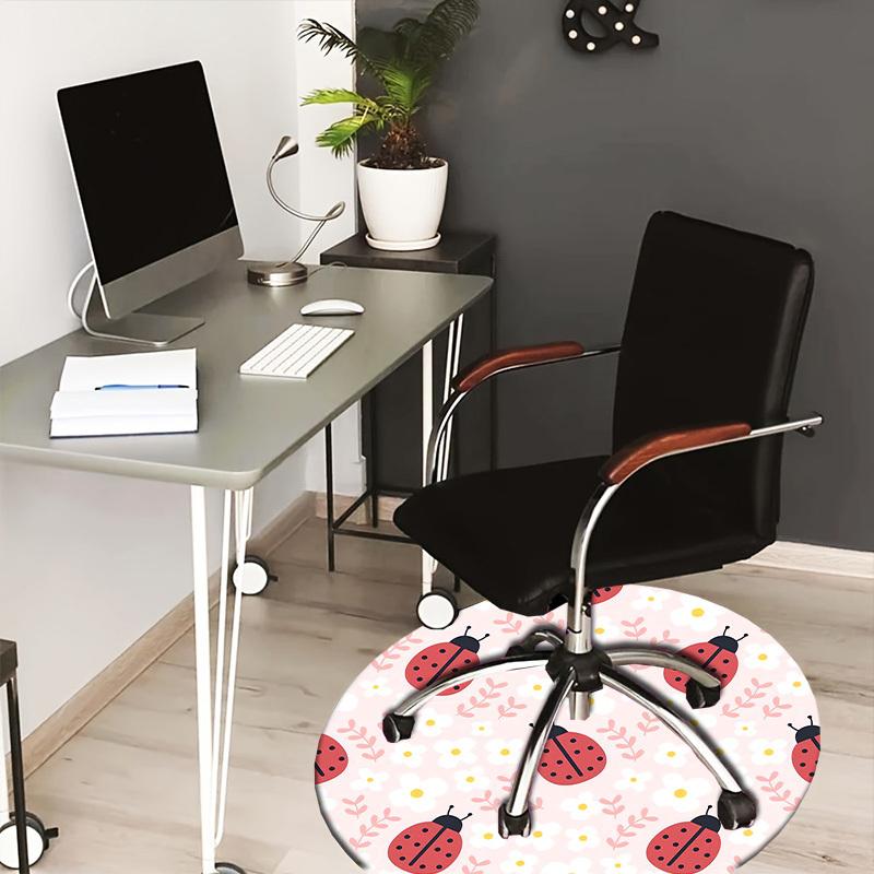 

1pc Ladybug Floral Pattern Round carpet, Perfect for Decorating Chairs, Living Rooms, Or Bedrooms, for Living Room.092 80cm by 80cm