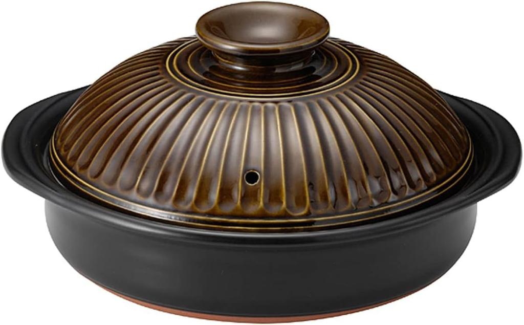 Kikukaame Pot x x 14cm Earthenware Can be used over an open Setomonohonpo 8.0 [27.5 25.5 1900cc] Pot, Ceramic, flame,