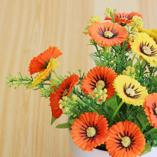 1 Zestaw Sztuczna Doniczka Nieblaknąca Ozdobna Wielofunkcyjna Wyraźna Tekstura Nie Wymaga Przycinania Sztuczny Kwiat Dekoracja Ogrodu