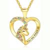 Colorful Heart-Shaped Unicorn Necklace & Earring Set for Kids