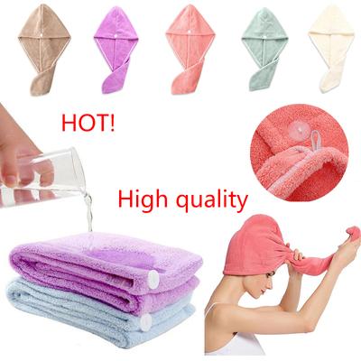 FASHION Hair Towel Wrap Fast Dry Hair Towel Super Absorbent Microfiber Coral Velvet Hair Drying Towel Quick Dry Hair Turban