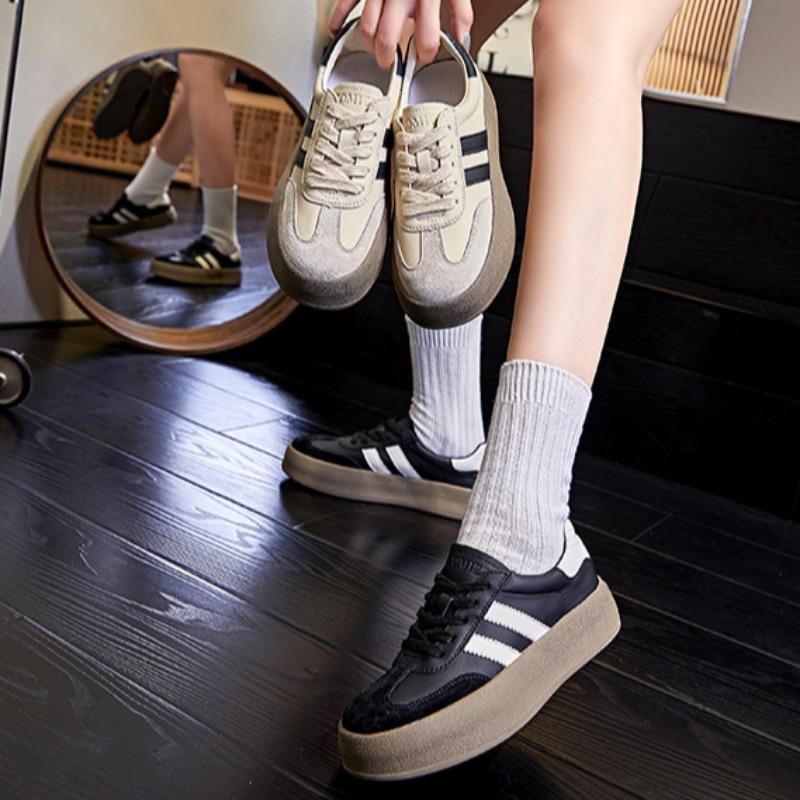 Genuine leather Dexun shoes, fashionable sneakers thick-soled sports shoes versatile white shoes lightweight Forrest Gump shoes casual women's shoes