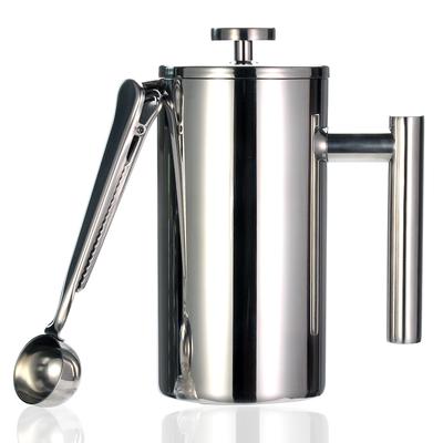 Best French Press Coffee Maker - Double Wall 304 Stainless Steel - Keeps Brewed Coffee or Tea Hot-3 Size with Sealing clip/Spoon
