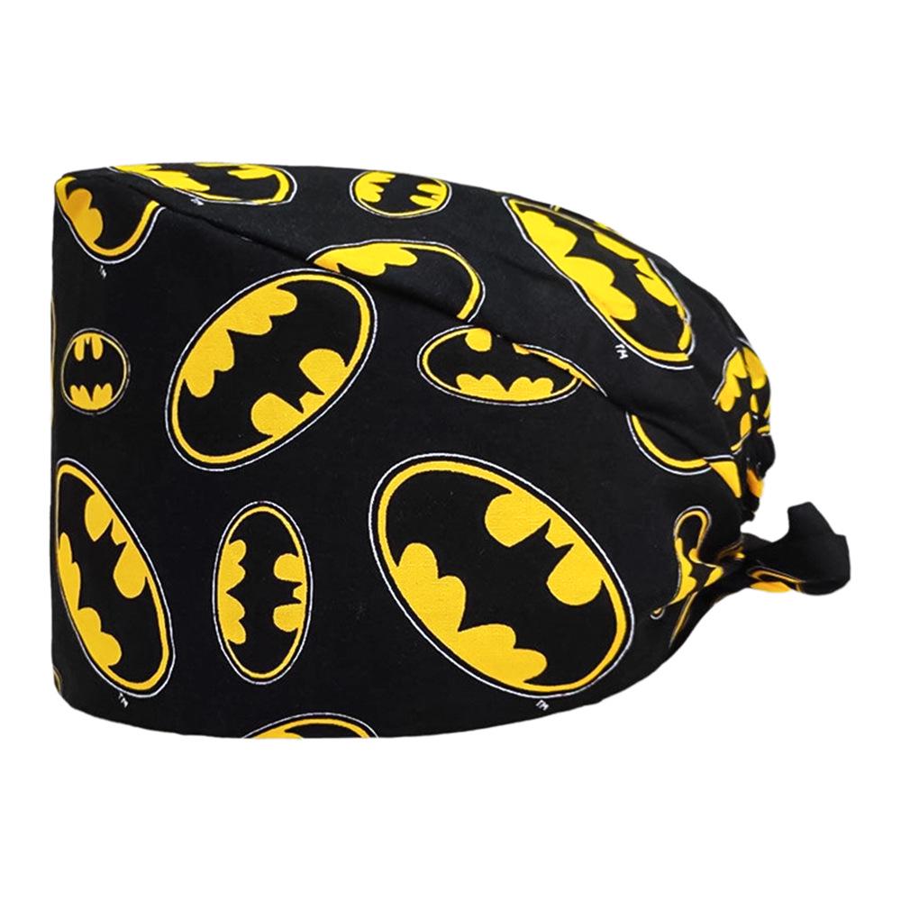 Unisex Cartoon Print Nurse Cap - Breathable, Sweat-Absorbent Surgical Cap for Pet Hospital and Medical Use.