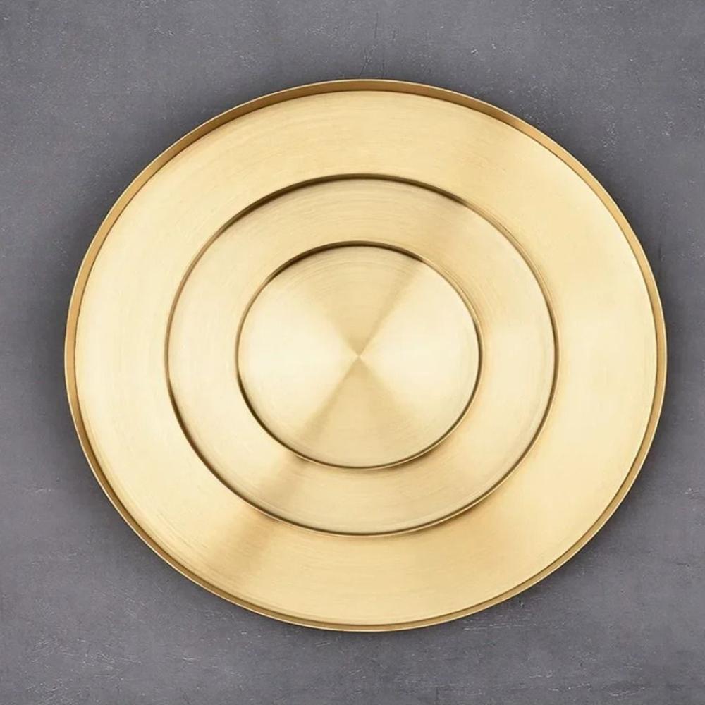 12.5/20/30cm Metal Decorative Trays Stainless Steel Jewelry Display Plate Tableware
