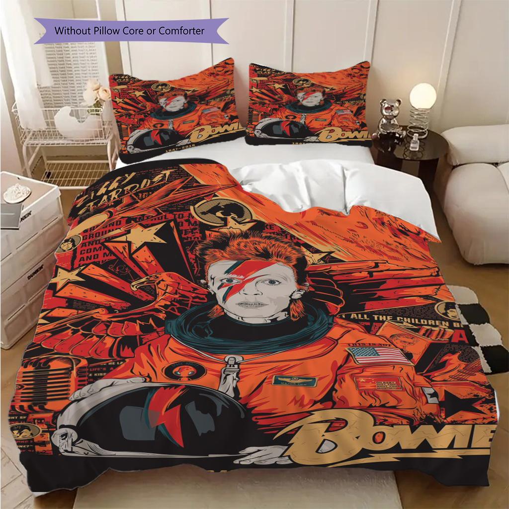 David Bowie Legendary Icon Threepiece Set 1 Duvet Cover 2 Pillowcase Without Core Bedding Set Soft And Comfortable Christmas Birthday Gift