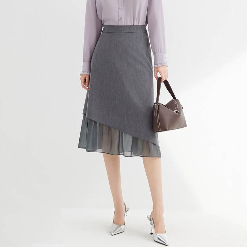 JESSIE Women s Irregular Patchwork Midi Skirt L