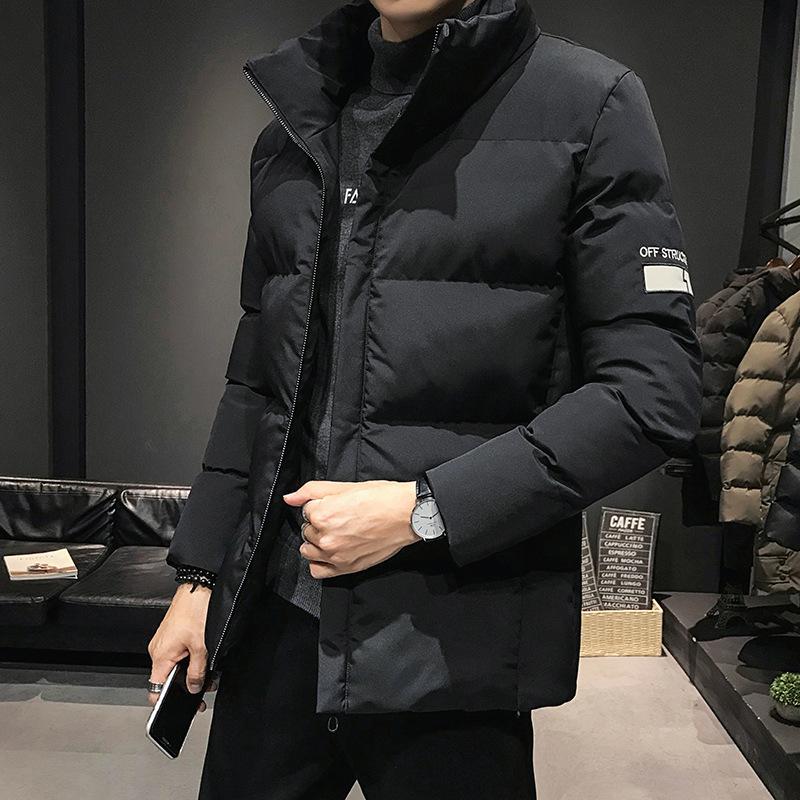 

Новая мужская корейская хлопковая куртка 2025 года с воротником-стойкой - красивая и универсальная, а также модная утепленная одежда. 5XL чёрный