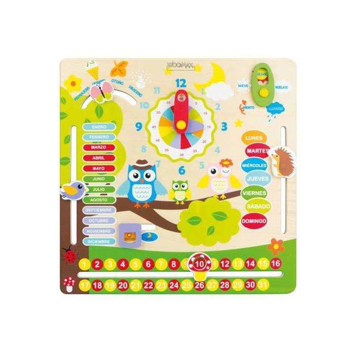 Jouet éducatif en bois - WOOMAX - Hiboux - 30x3x30 cm - 6 unités - Rouge, Bleu, Jaune - Développement cognitif