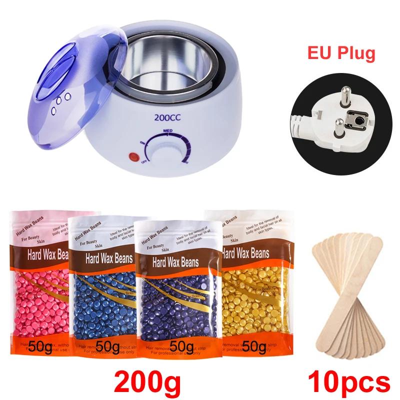 200ml Wax Heater Warmer Machine For Hair Removal Depilation Wax Dipping Epilator Paraffin Pot and Wood Sticks Kit