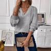 2025 Spring Women's Solid Color Patchwork Collar Pullover
