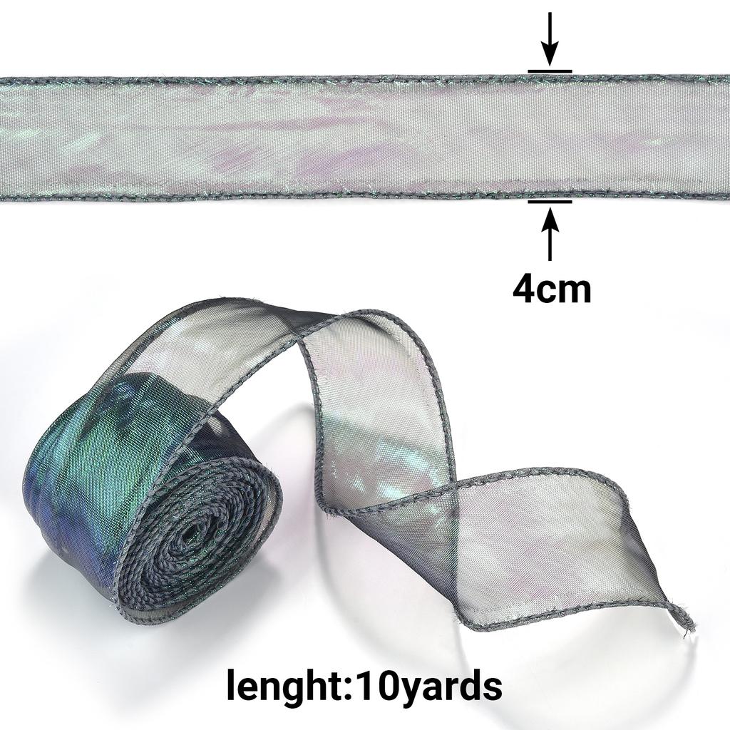 Fishtail Yarn Silk Organza Ribbon 4CM Flower Baking Gift Packaging Apparel Craft Supplies DIY Sewing Fabric Clothing Accessories