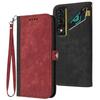Side Buckle Double Fold Hand Strap Leather Phone Case