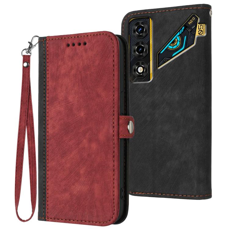 Side Buckle Double Fold Hand Strap Leather Phone Case