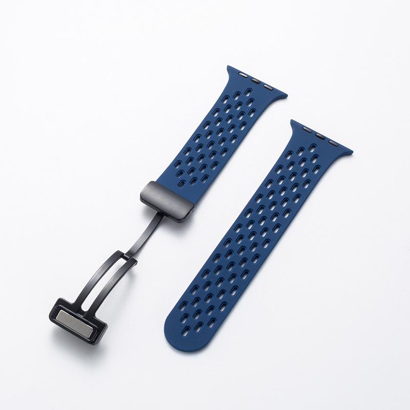 Apple S11 Ultra Single-Loop Sports iWatch Strap: Breathable Magnetic Buckle Silicone Wristband