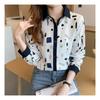 Navava Women Casual Print Color Block Long Sleeve Shirt Nb2284