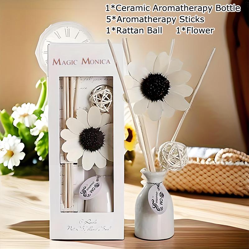 1PC Sunflower Diffusion Aromatherapy Perfume Ornament Home Ceramic Decoration Fragrance Gift Aroma Stick