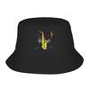 Saxophone Player Music Art Girls Y2k Graphic Bucket Hat Panama Bob Hats Outdoor Hip Hop For Summer Beach Fishing Fisherman Caps