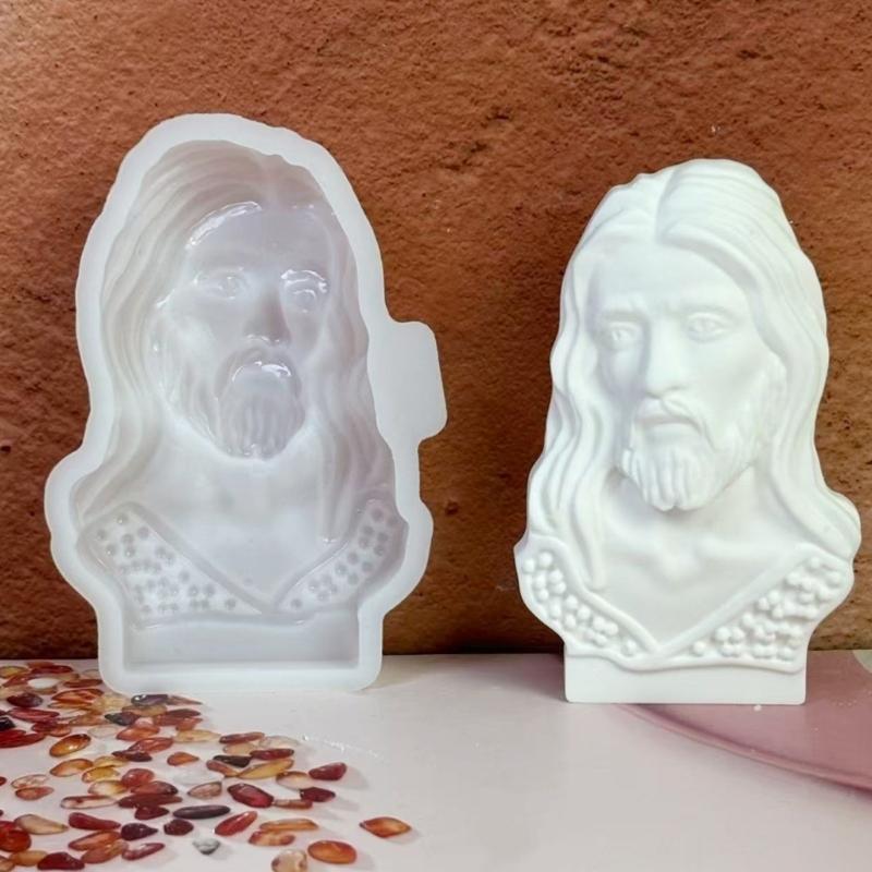 Artistic Holy Father Bust Statue Silicone Casting Mold Cement Gypsum Sculpture DIY Project Supplies Religious Mould