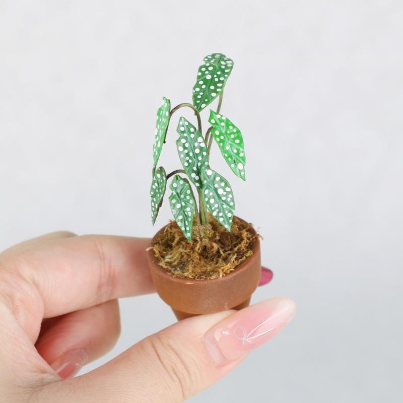 1:12 Miniature Simulation Flower Pot Green Plant Potted Model Dollhouse Home Decoration Micro Landscape Scene Ornament